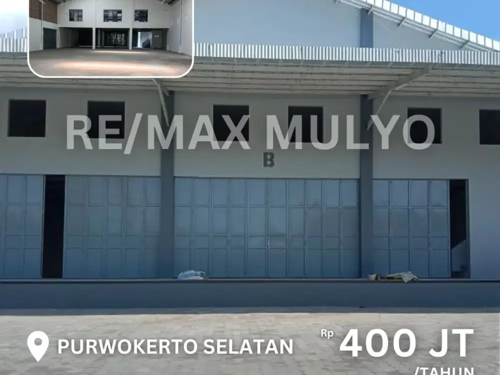Gudang Disewakan Akses dan Parkiran Luas Cocok Untuk Industri Wilayah Purwokerto Selatan