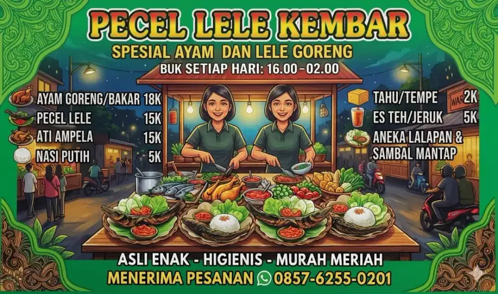 Nasi ayam goreng dan lele goreng