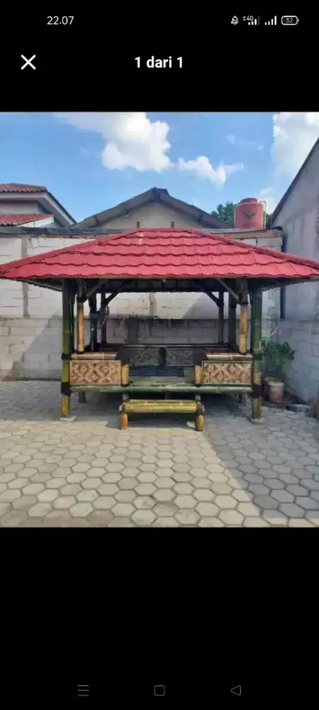 Saung gazebo Bambu