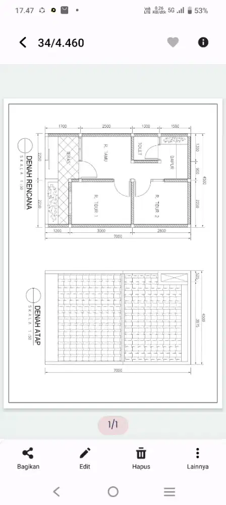 Rumah dijual luas tanah 32mtr
