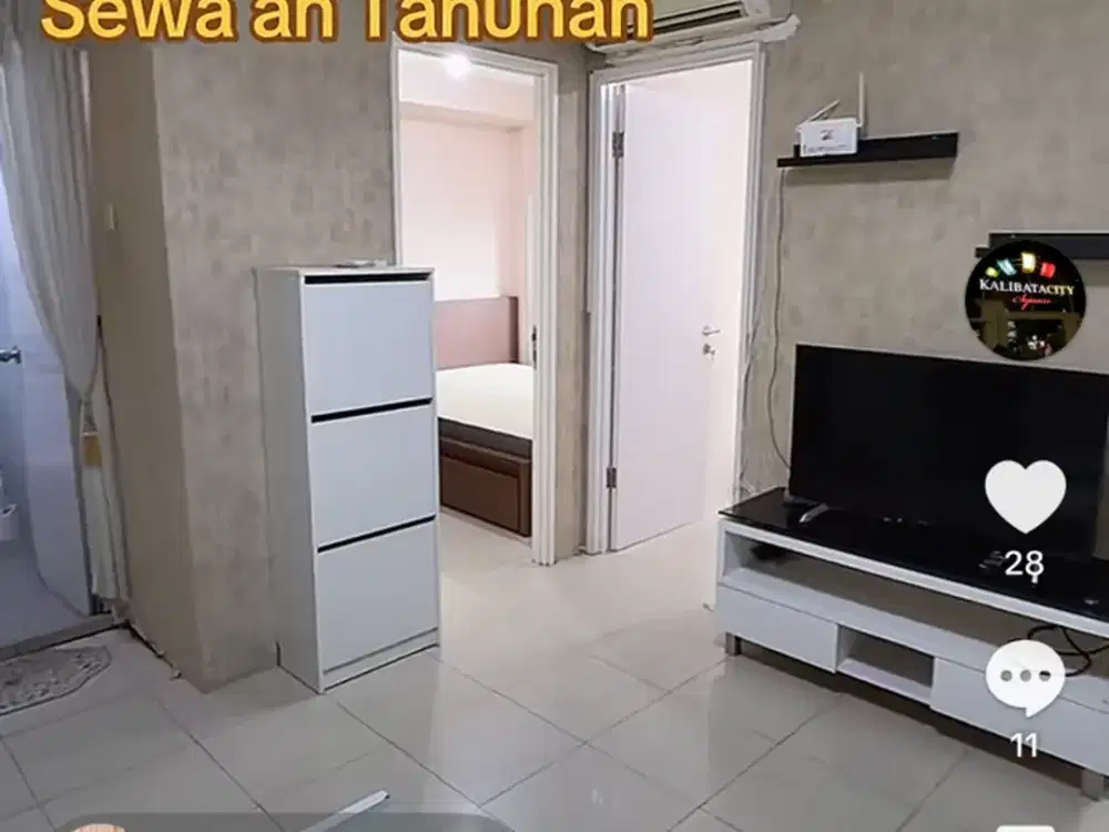 sewa 2 kamar tipe Besar tower Palem kalibata city