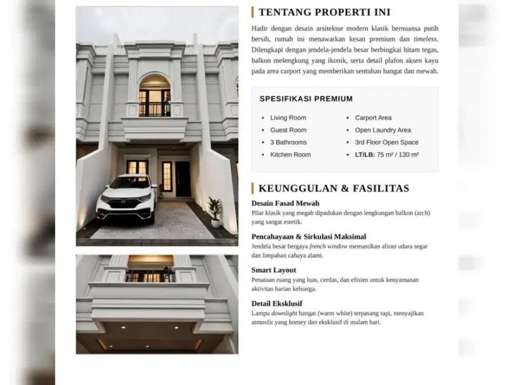 Rumah Baru Modern Classic Di Rawamangun Jakarta Timur