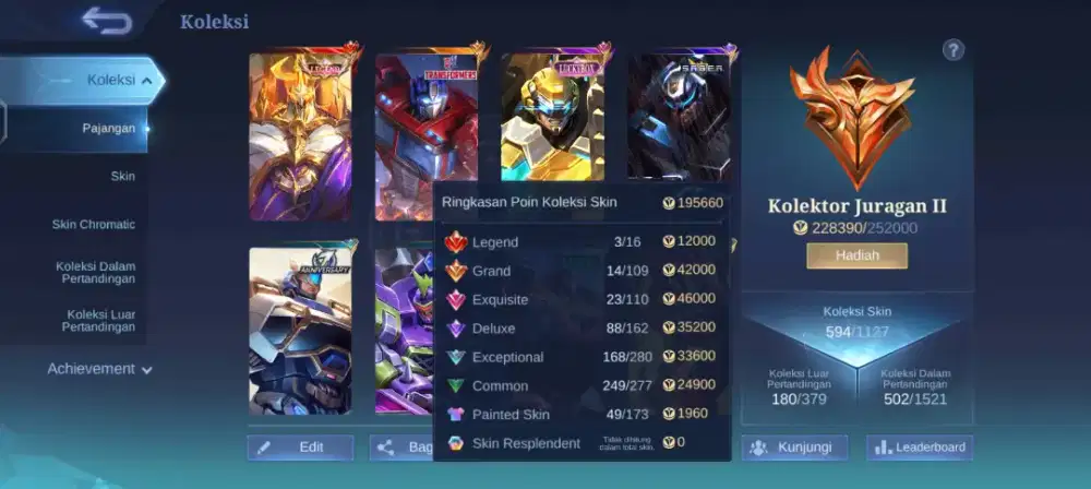 Akun mobile legend juragan II