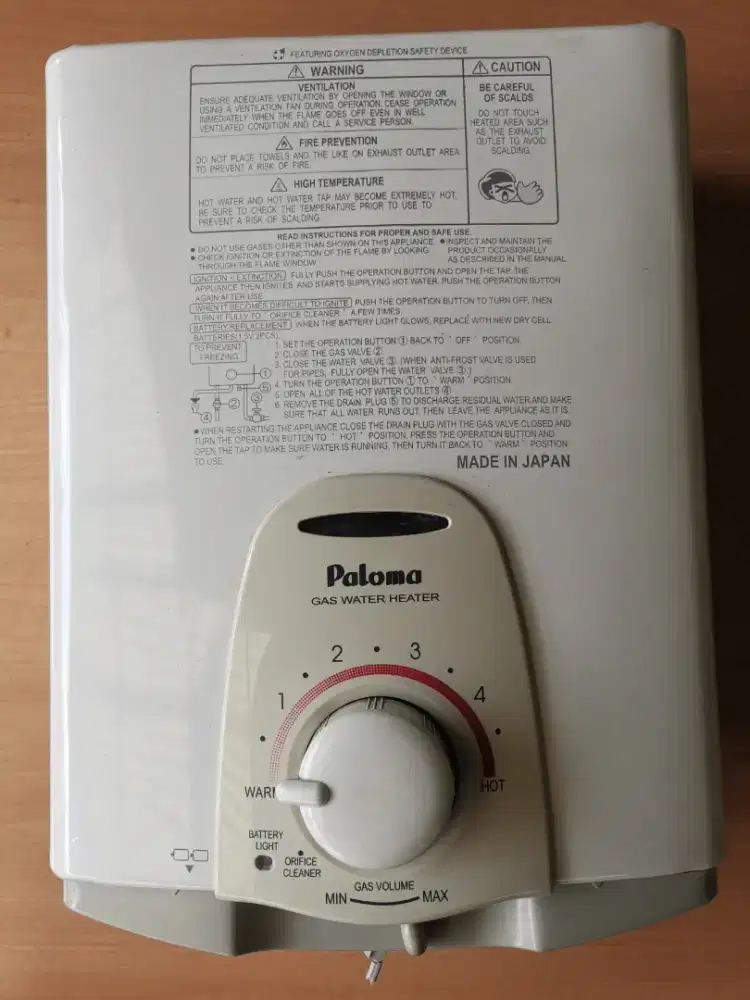 Paloma water heater gas Japan