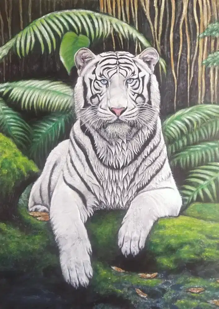 Lukisan harimau putih atau maung