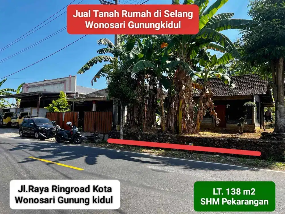 Jual Rumah Tanah Di Kota Wonosobo Gunungkidul Pinggir Jalan Raya Ringroad Lingkar Kota Murah Strategis Pekarangan