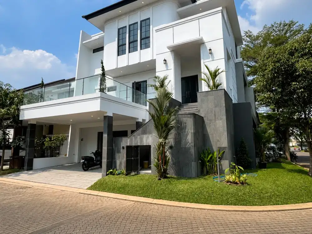 Rumah Modern Design  Depan Taman di Eminent BSD city