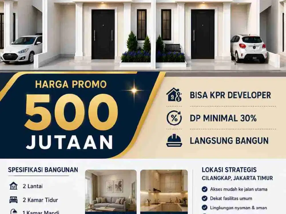 Cilangkap, Jakarta Timur, rumah baru, only 500 juta an, siapa cepat  dapat ,harga murah