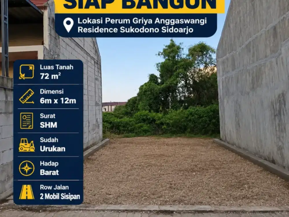 Dijual Tanah Murah Griya Anggaswangi Residence Sidoarjo