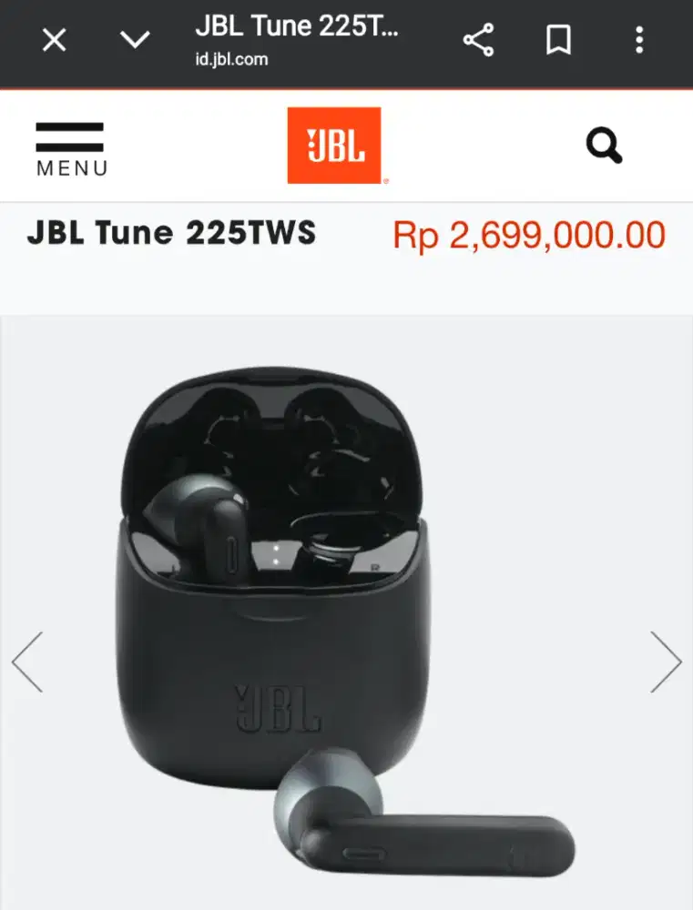 HEADSET JBL TUNE 225 TWS ORIGINAL MINUS