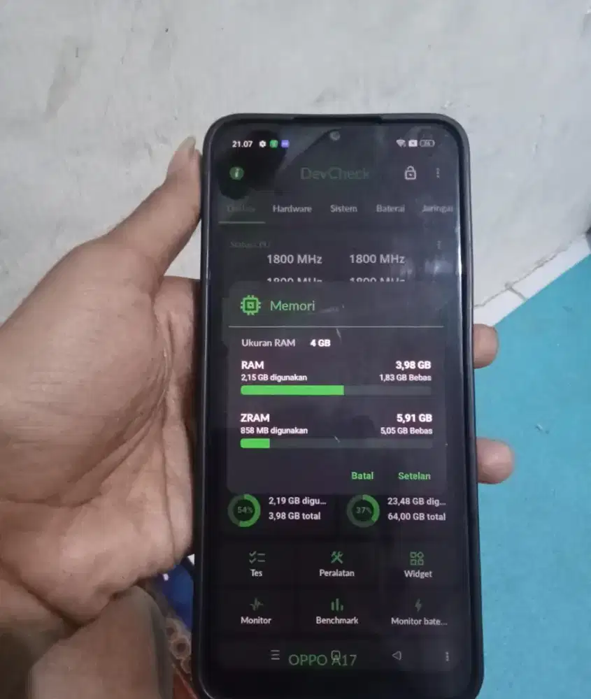 Oppo A17 ram 4+4/64