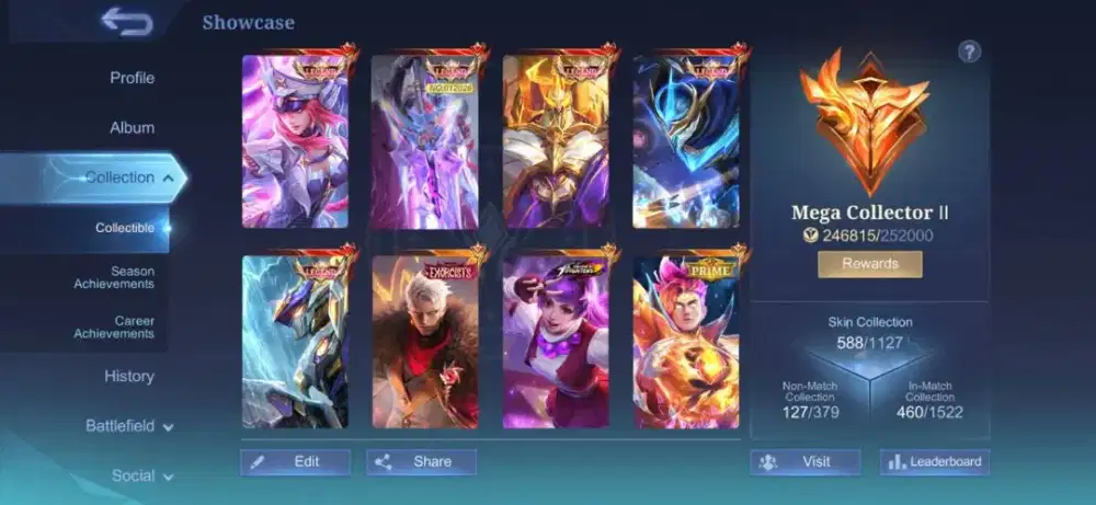 SELL AKUN MOBILE LEGEND Mega Collector II