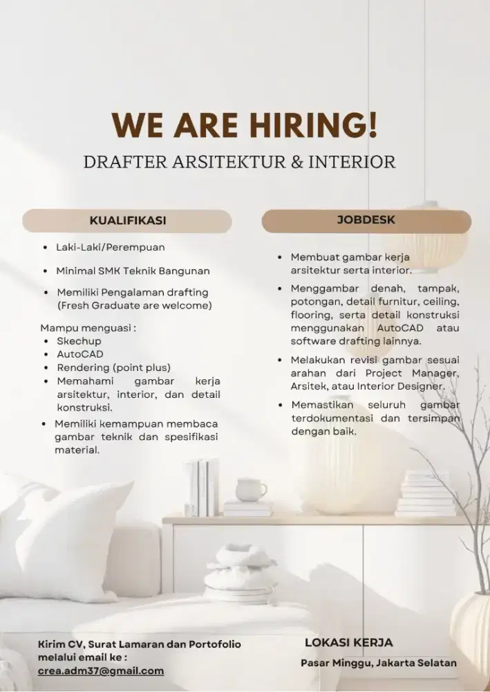 Drafter Arsitek dan Interior
