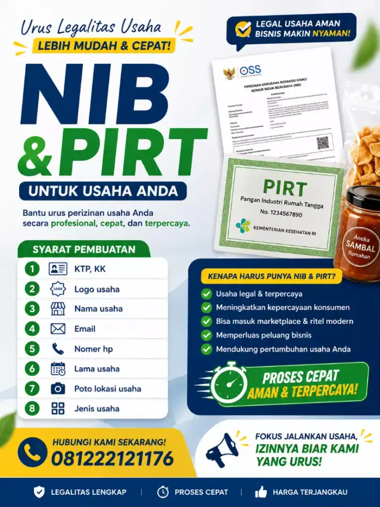 Jasa Penerbitan NIB, P-IRT - HALAL
