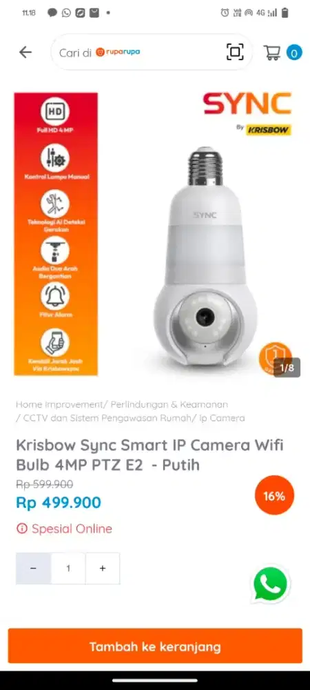 CCTV SYNC KRISBOW Kondisi baru