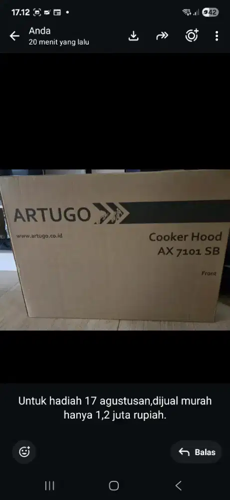 Jual murah barang baru cooker hood