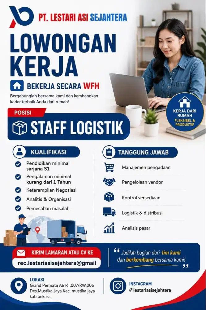 Staff Logistik  pembelian.Kontrol Persediaan & Material