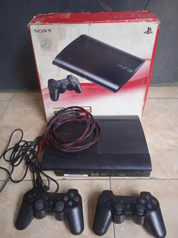 PS3 super slim 500+500gb normal mulus fullset poris cipondoh
