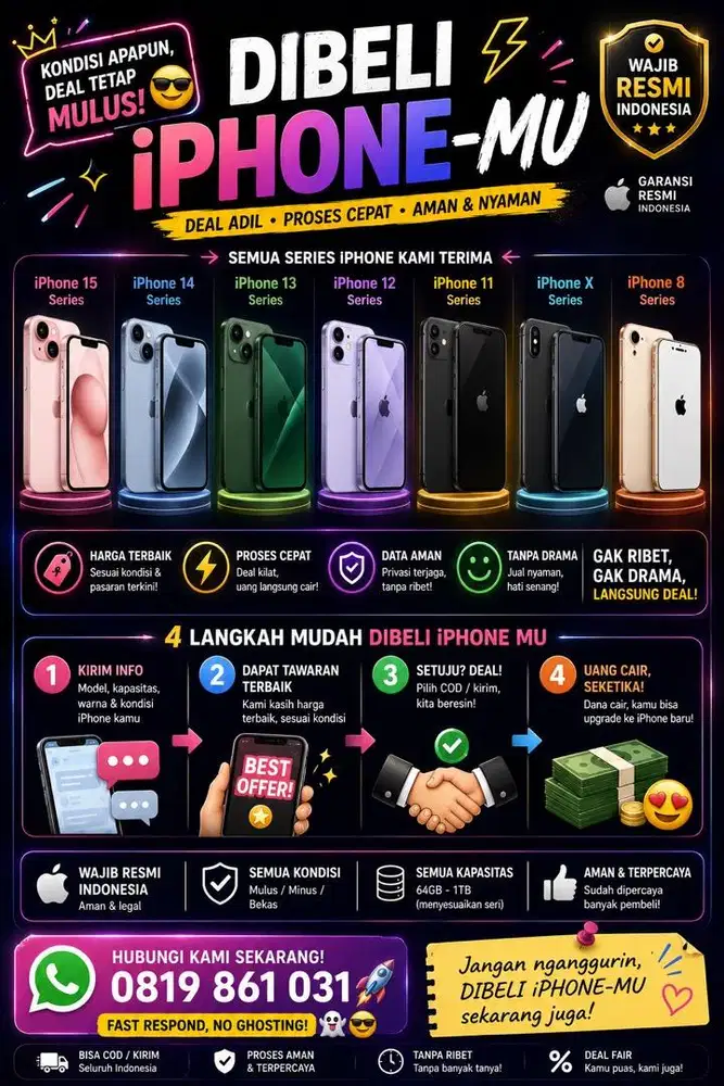 Dibeli harga tinggi iPhone resmi indonesia 17 16 15 pro max semua