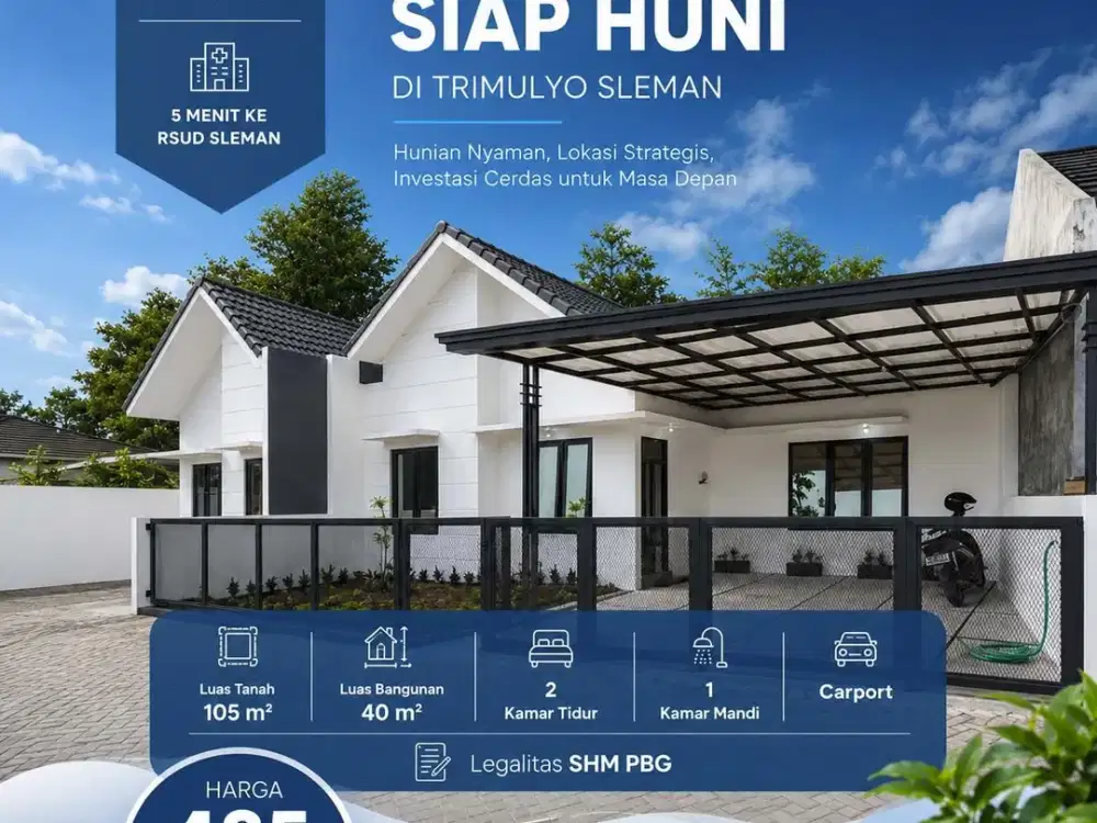 Rumah Cantik Minimalis Siap Huni dekat RSUD Sleman