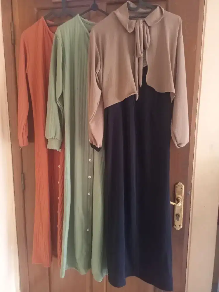 Sale 3 gamis panjang murah aja baju muslimah