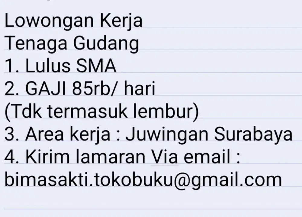 Lowongan Kerja Gudang