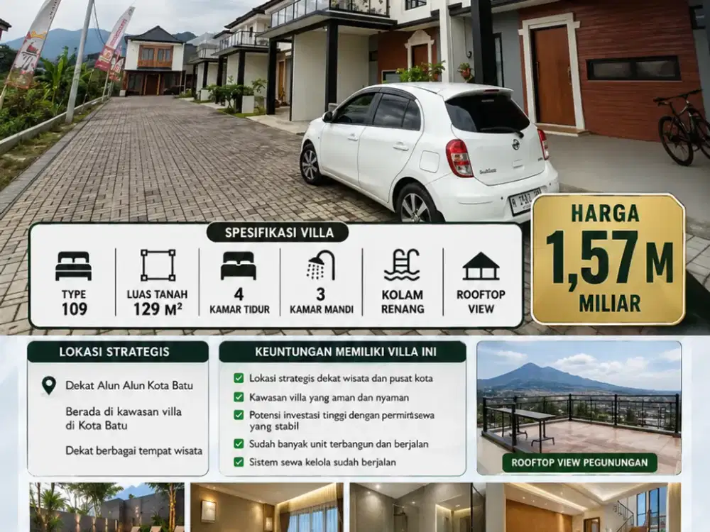 Rumah Villa Eksklusif Di Kota Batu Cocok Untuk Keluarga