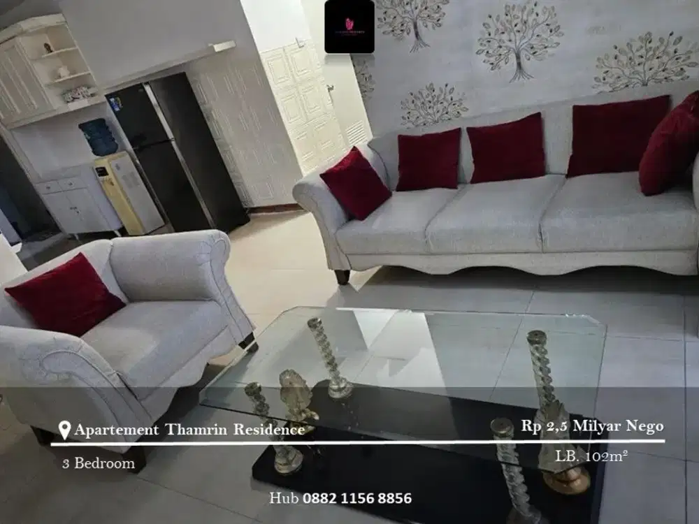 Dijual Apartement Thamrin Residence Low Floor 3BR Full Furnished