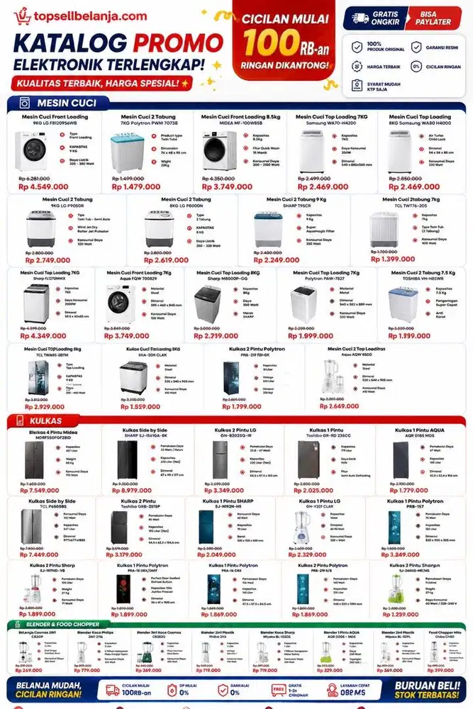 PROMO KULKAS, MESIN CUCI, BLENDER