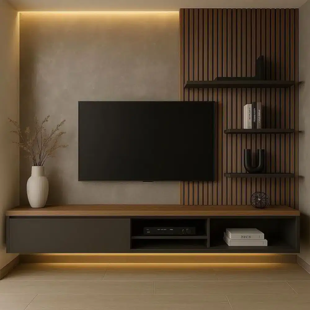 Backdrop TV Modern Minimalis ( Custom Made )