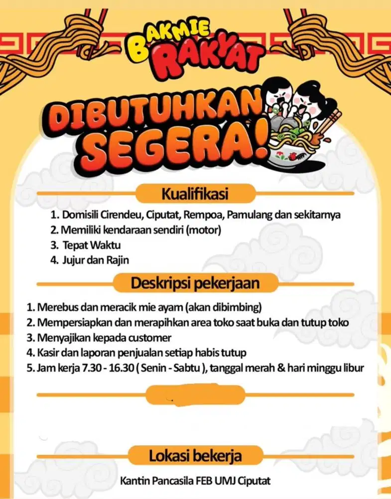 KARYAWAN JAGA BAKMIE AYAM