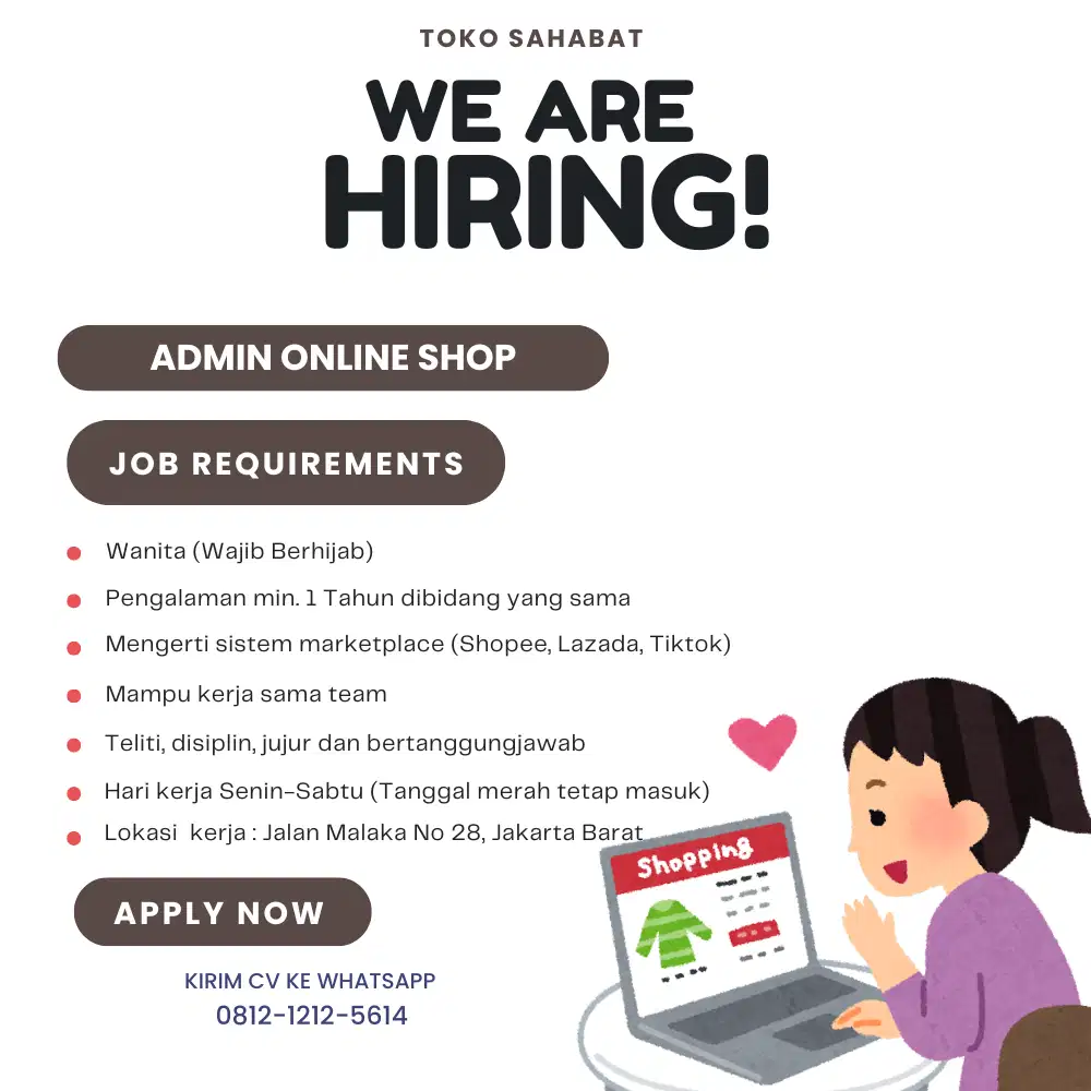 Lowongan Admin Marketplace