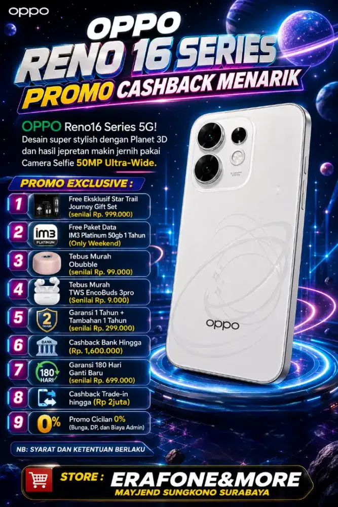 PROMO OPPO RENO 16 Series.. Promo Potongan Harga dan Tebus Murah