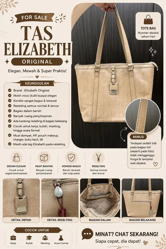 FLASH SALE TAS ELIZABETH ORIGINAL Masih bisa NEGO sampai DEAL!
