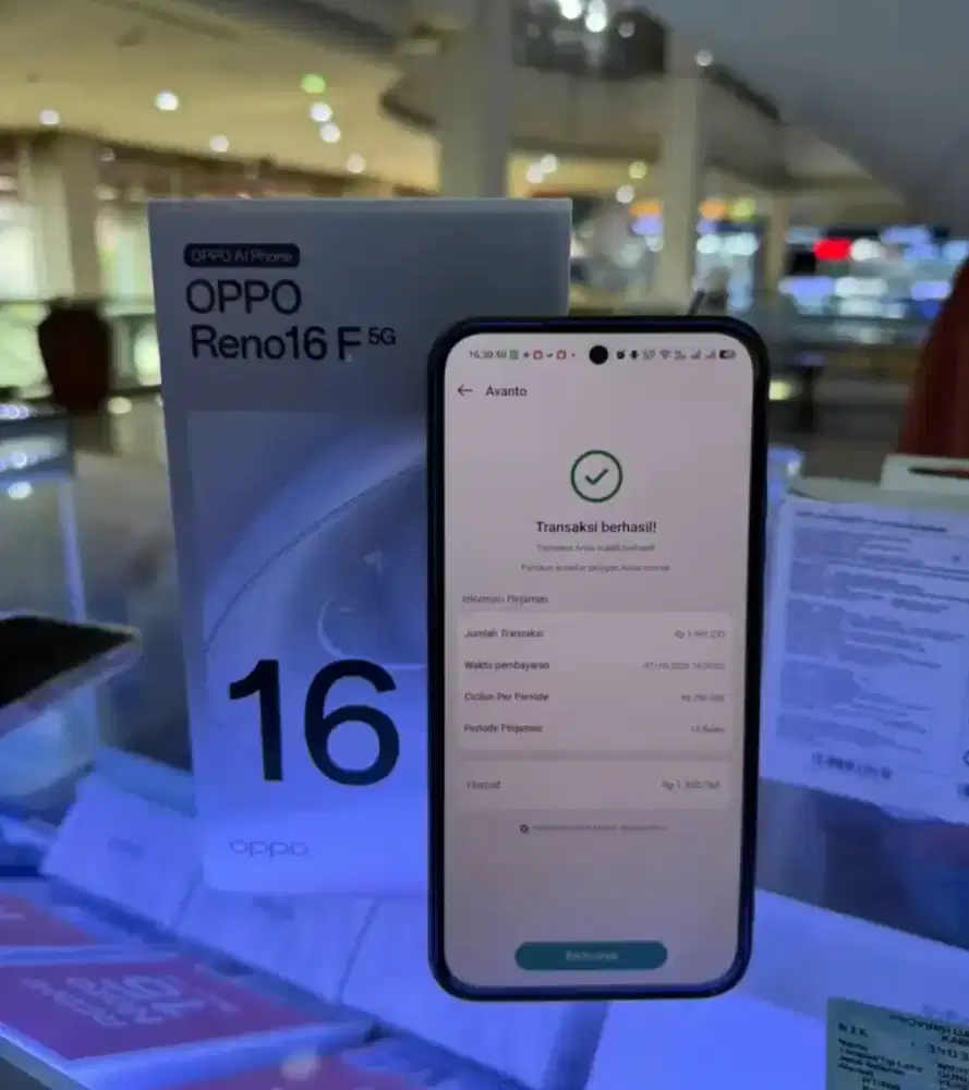 Oppo Reno 16f new garansi resmi 8/256gb