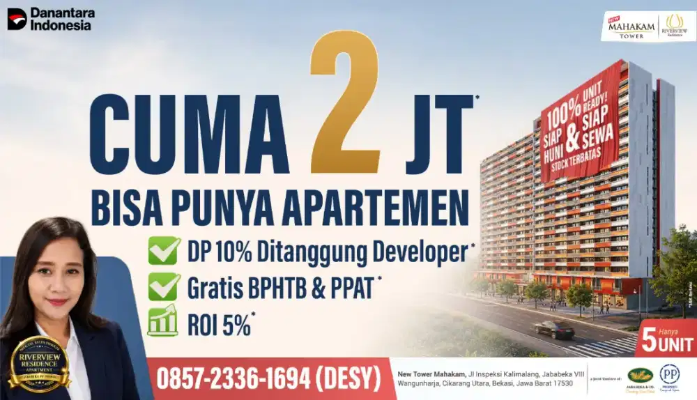 Cuma 2 Juta Bisa Punya Apartemen Ready Stock Cikarang - Free DP 10%