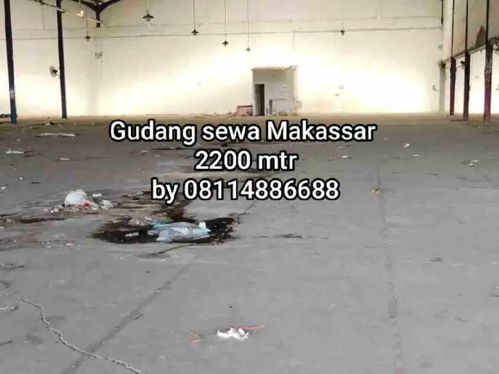 Gudang Sewa Makassar 2200 mtr dekat tol pelabuhan bandara