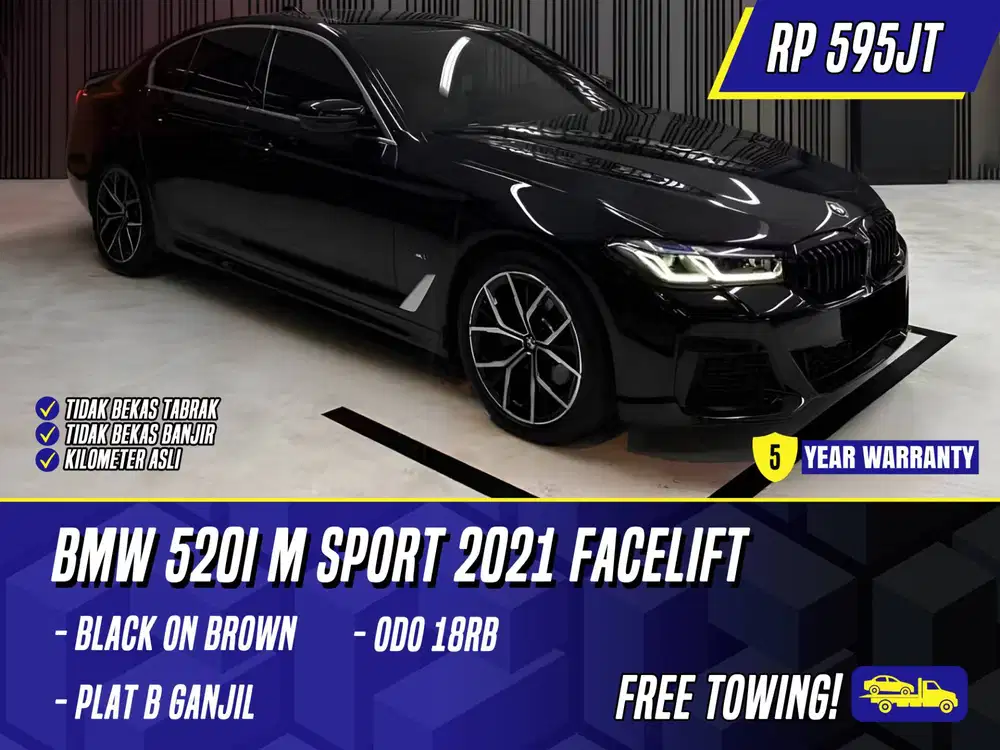 BMW 520i M Sport 2021 Facelift Black on Brown Hitam MSport 520 i