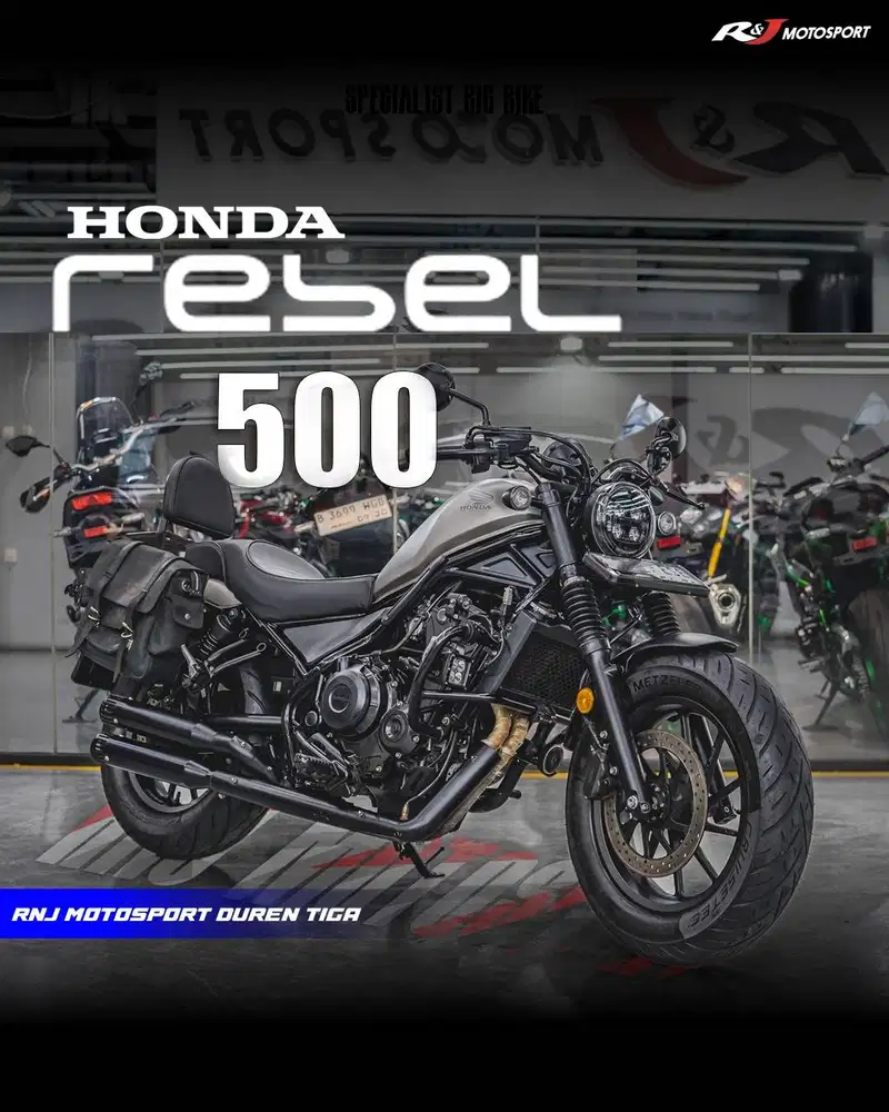 Honda Rebel 500 cc Km 6.000an warna Silver