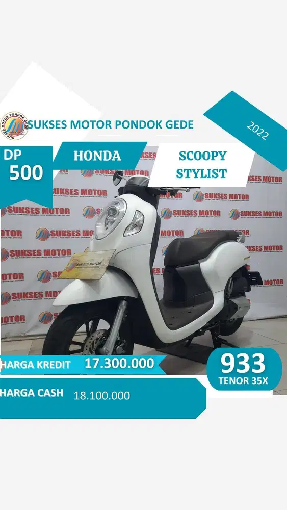HONDA SCOOPY STYLISH TAHUN 2022 DP MURA CUMA 500 RB AJA