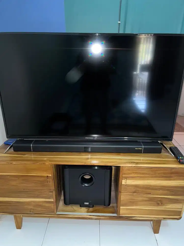 Meja TV kayu jati asli BU