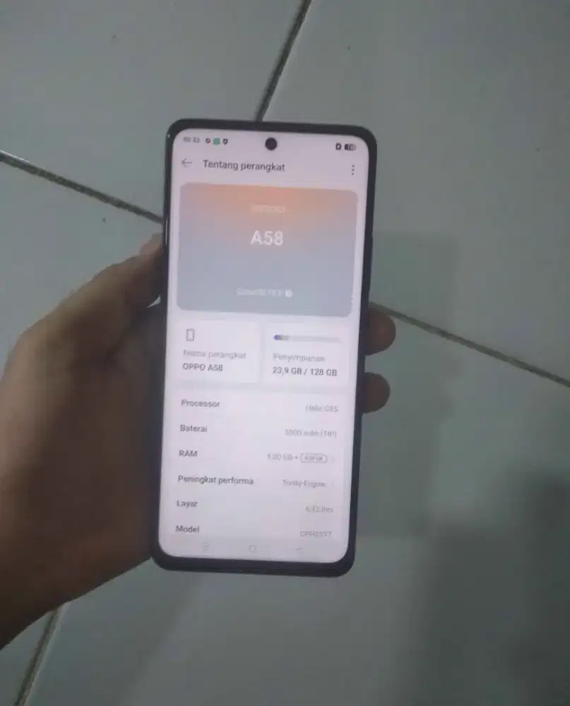 Oppo A58 Ram 6+6/128GB Hp Charger