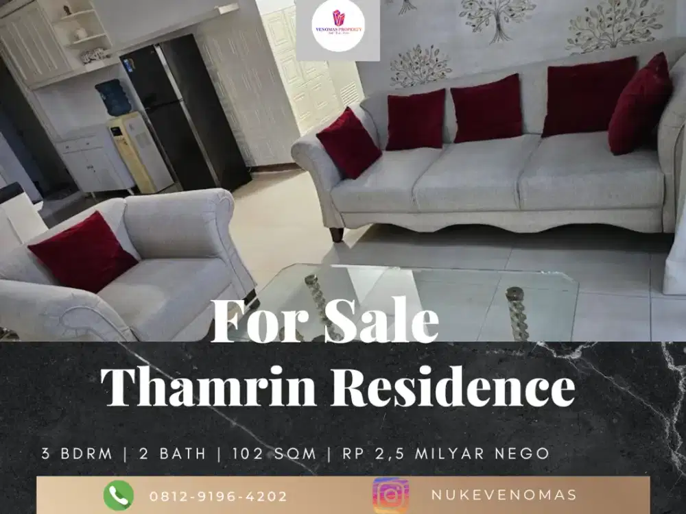 Dijual Apartement Thamrin Residence 3Br Full Furnished Tower C