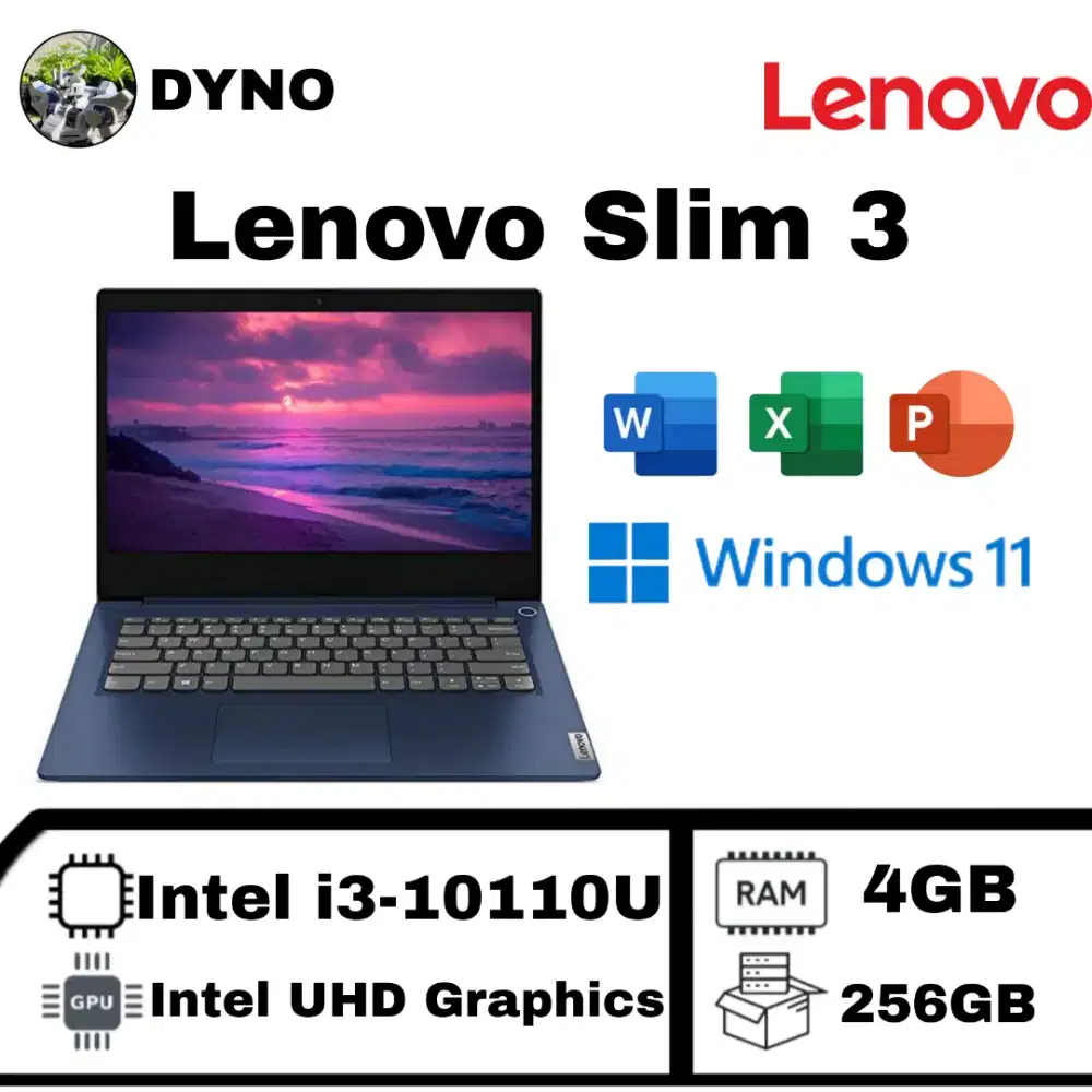 Lenovo Slim 3 Intel Core i3-10110U Ram 4GB SSD 256GB