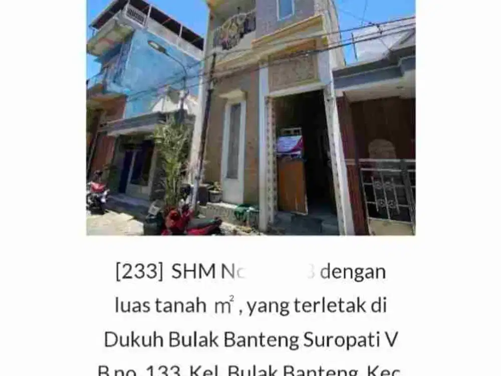 Jual cepat Rumah 2 lantai dukuh bulak Banteng - surabaya