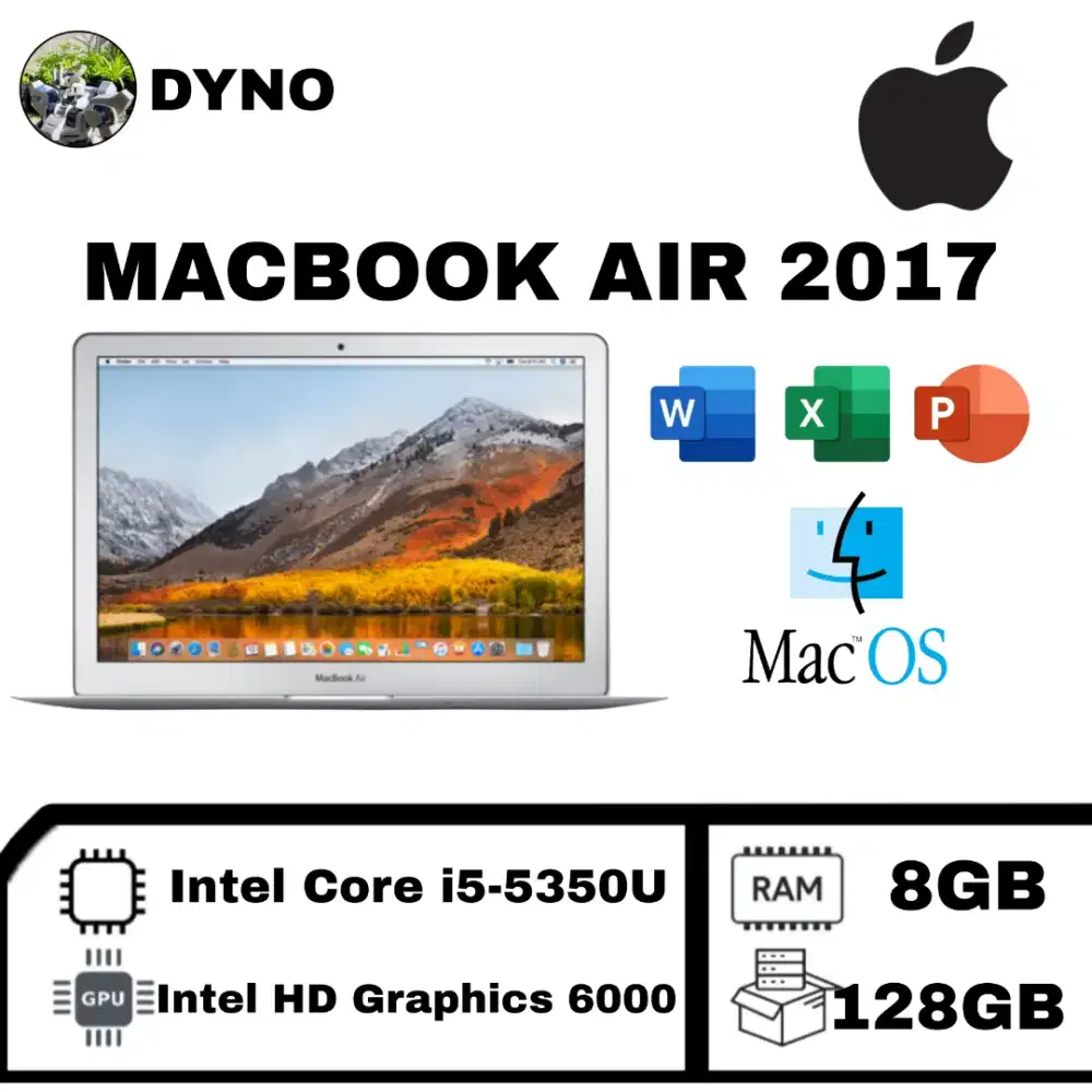 Macbook air 2017 Intel Core i5-5350U ram 8GB SSD 128GB