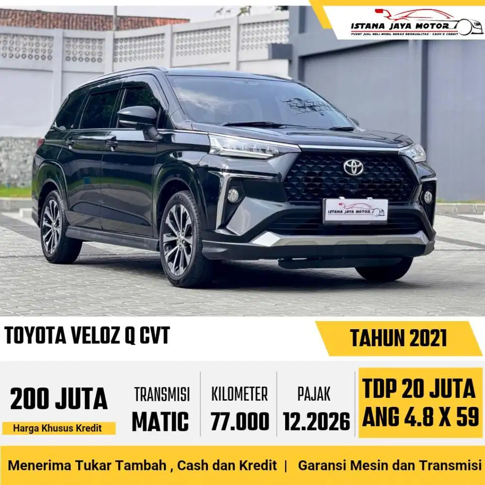 Toyota Veloz Q CVT 1.5 Automatic 2021 Hitam