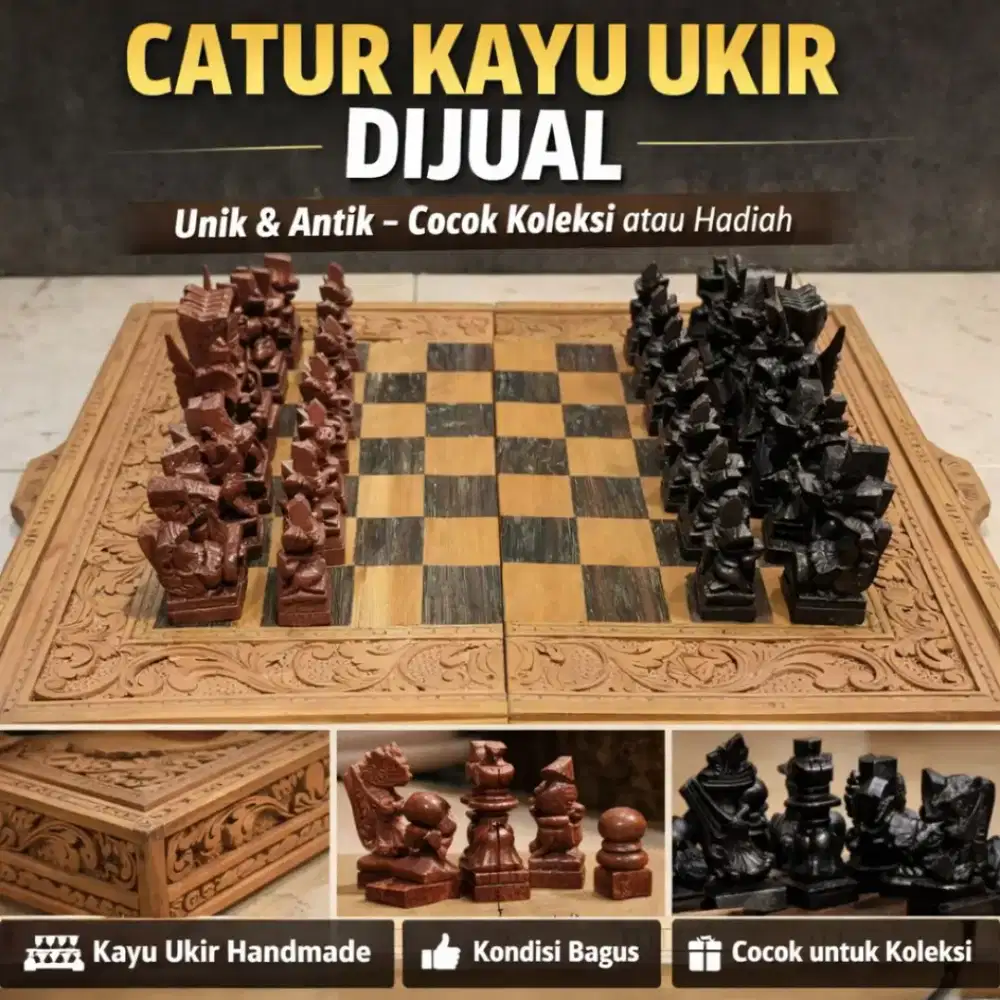 Catur kayu ukir dijual