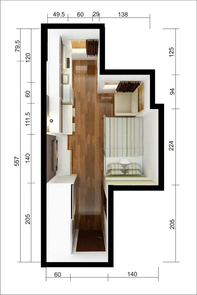 Disewakan apartemen type studio di Sudirman Suite Apartemen Bandung