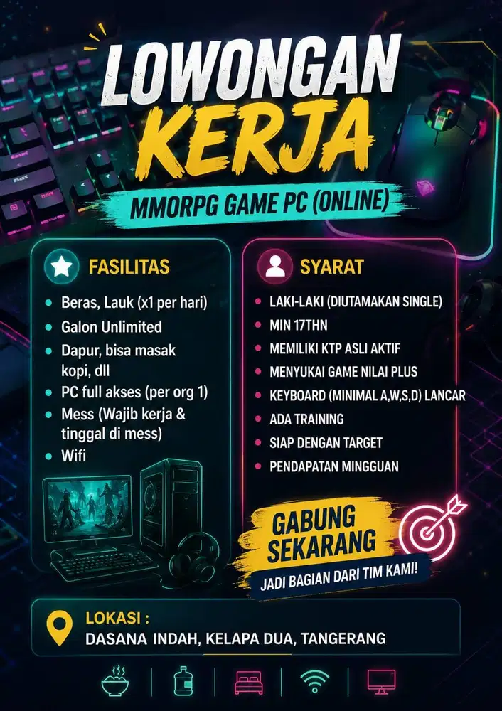 lowongan kerja tanpa ijazah, game online